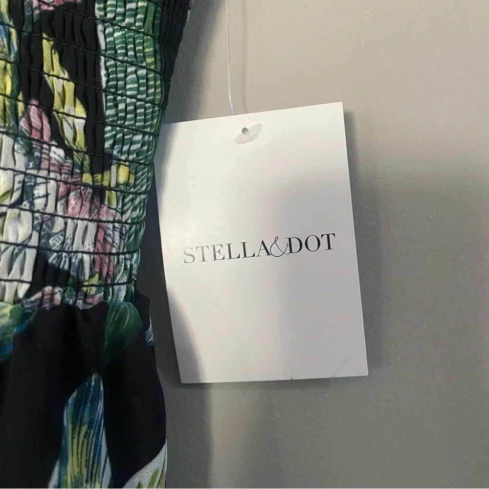 New! Stella and dot Lizzie smocked botanical floral midi dress nwt 13863_12
